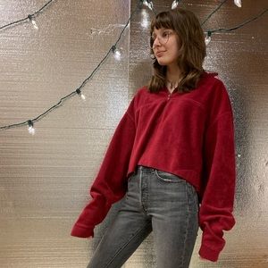 St. John’s Bay Fleece Pullover / Homemade Crop